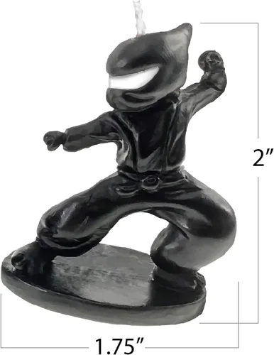 Vista 3 de Fighting Ninja Wax - Velas de cumpleaños (juego de 4) - Estilo de juguete retro - por NuOp Design