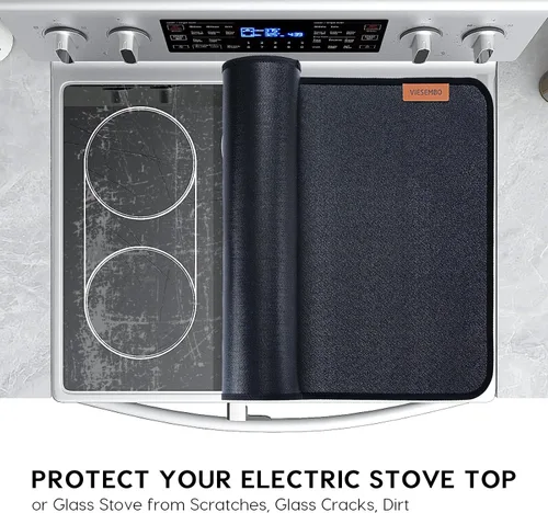 Vista 3 de Cubierta de estufa ignífuga para estufa eléctrica, protector superior de vidrio de 28.5" Material seguro de 3 capas, ignífugo, impermeable