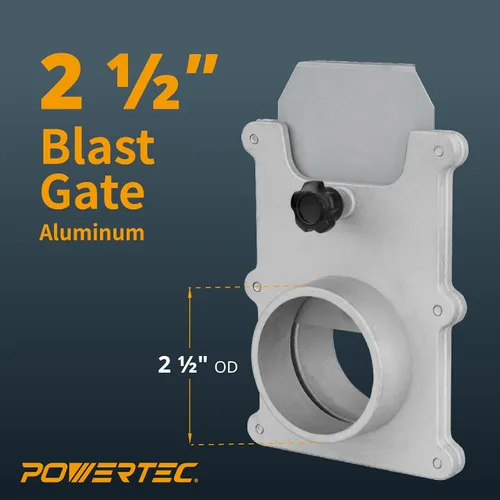 Vista 2 de POWERTEC 70134V - Puerta de aluminio de 2-1/2 pulgadas para colector de polvo, accesorios de recolección de polvo, 1 paquete (paquete de 2)