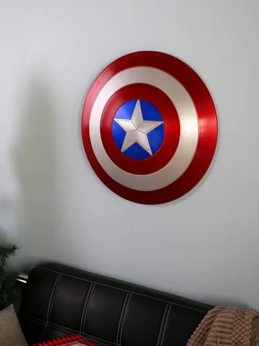 Vista 7 de Capitán América Escudo 24 pulgadas Replica Cosplay Props Rojo