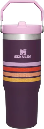 Vista 74 de STANLEY IceFlow 2.0 - Vaso con pajilla abatible con asa, 30 onzas, tapa giratoria y popote abatible, botella de agua a prueba de fugas, acero Tiza
