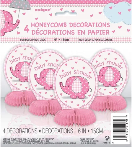 Vista 2 de Decoración única de 6 pulgadas, mini elefante rosa para baby shower, 4