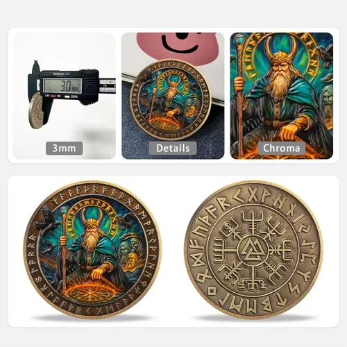 Vista 4 de AtSKnSK Moneda vikinga (magia de Odín)