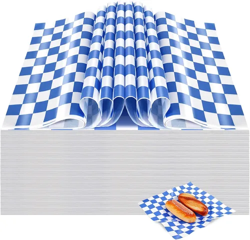 Vista 11 de Colarr 1000 hojas de papel encerado a granel de 15 x 15 pulgadas, papel grande para envolver sándwiches a cuadros, para hamburguesas, pan, Negro