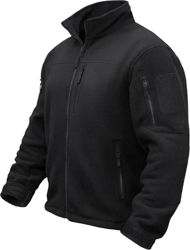 Vista 17 de TACVASEN - Chaqueta de forro polar para hombre, cremallera completa Verde militar