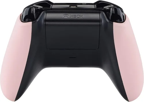 Vista 8 de eXtremeRate Soft Touch Cherry Blossoms Pink Top Shell Front Housing Faceplate Replacement Parts with Side Rails Panel for Xbox One X & One S