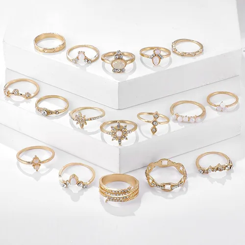Vista 4 de choice of all Juego de 10 a 39 anillos para adolescentes y niñas anillos apilables estilo bohemio vintage anillos apilables para mujeres y niñas