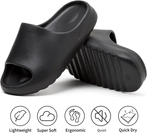 Vista 3 de Pantuflas Cloud Slides para hombres y mujeres, cómodas y ligeras, suela gruesa unisex, sandalias de ducha para interiores y exteriores