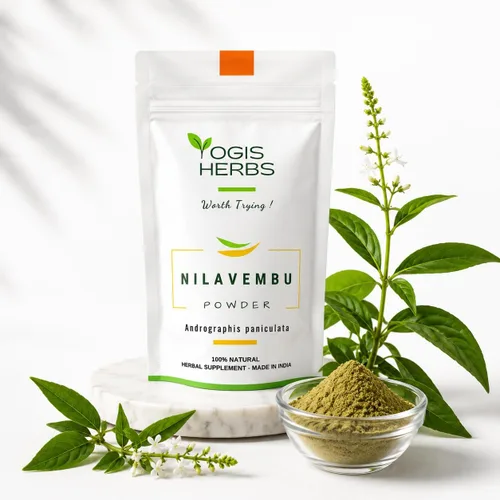 Vista 3 de YOGIS HERBS Polvo de Nilavembu - Andrographis paniculata/Kalmegh/King of Bitters - Hierba tradicional Tamil Siddha para el bienestar diario