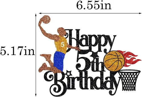 Vista 4 de Decoración de pastel de baloncesto con temática de deportes de baloncesto, decoración de pastel de cumpleaños, suministros de decoración de fiesta