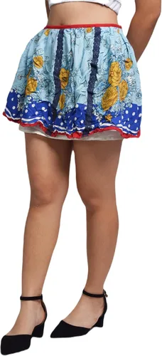 Vista 6 de Pyzis Gioda Design - Minifalda veraniega en capas con estampados extravagantes