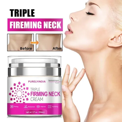 Vista 2 de Crema antienvejecimiento para el cuello Retinol, colágeno y péptidos Triple Reafirmante Hidratante para cuello, barbilla y escote Crema