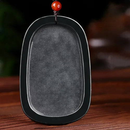 Vista 6 de GEEYOU Colgante PiXiu de jade oscuro de 2.51 pulgadas de autenticación natural, colgante de animal tallado con amuleto de la fortuna Fengshui