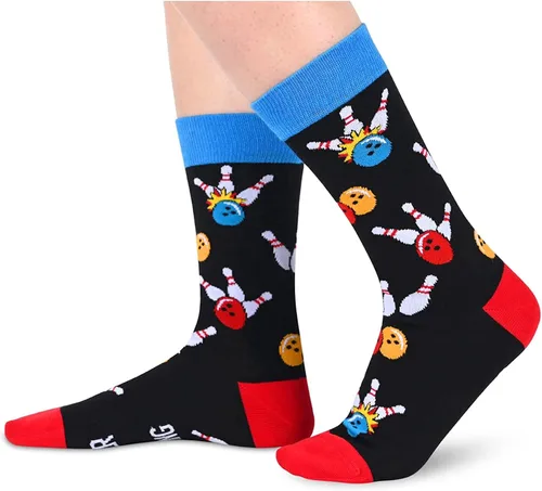 Vista 2 de SOCKFUN Calcetines de regalo para hombre con diseño de dados de póquer con dientes matemáticas Bestmen Einstein Golf Crew