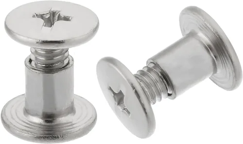 Vista 6 de Aicosineg 20 tornillos Phillips M5x6mm de fijación para cinturón, hebilla de acero al carbono, cabeza cruzada, tornillos Chicago, cierre de cuero