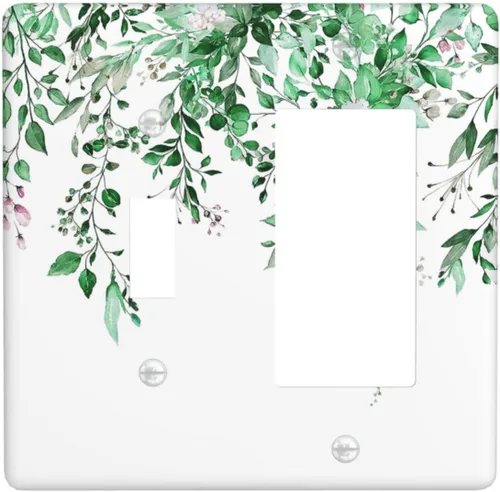 Vista 157 de Cubierta decorativa para interruptor, placa de interruptor de luz de 2 bandas, 1 placa de interruptor de luz dúplex de palanca, placas de pared GFCI
