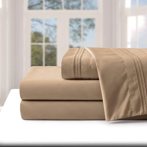 Vista 30 de Manyshofu Juego de sábanas de tamaño individual con bolsillos extra profundos, sábanas y fundas de almohada de 1800 hilos de lujo para hotel, juego