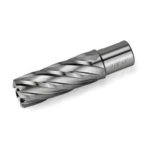Vista 6 de Cortador anular 3/4 pulgadas Weldon Shank 7/8 Diámetro de corte 2 brocas de corte HSS Kit para prensa de taladro magnético