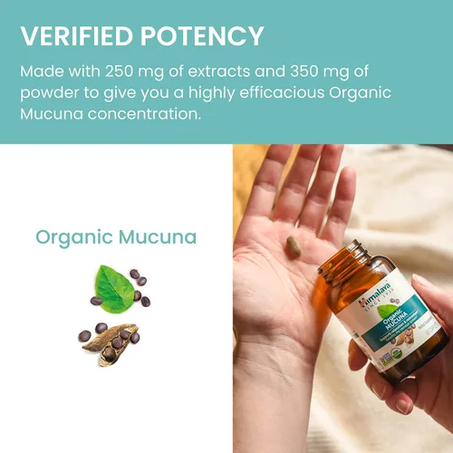 Vista 6 de Himalaya Mucuna Pruriens / Kapikachhu, equivalente a 3,706 de polvo de Mucuna Pruriens para calmar y relajar, 60 unidades (paquete de 1) cápsulas