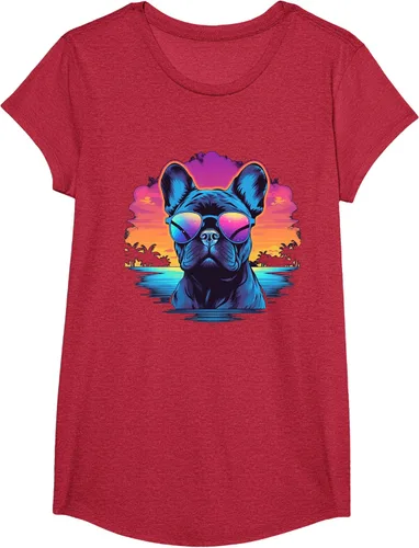 Vista 43 de Camiseta de perro Bulldog Francés para hombres y mujeres, Negro