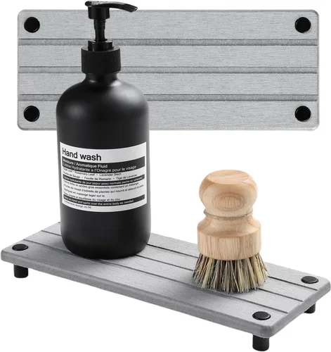 Vista 22 de Organizador de Fregadero de Cocina, Bandeja de Piedra Absorbente de Agua para Fregadero, Bandeja de Encimera de Baño de Diatomita, Protector
