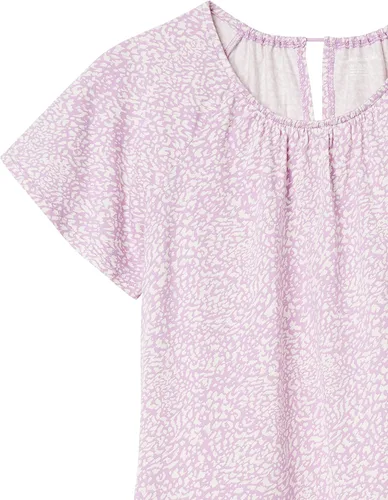 Vista 5 de Camiseta de cuello redondo abierto con manga casquillo y ajuste clásico para mujer