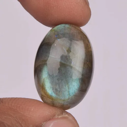 Vista 2 de GEMHUB Piedra de cabujón de labradorita 17.00 Ct Labradorita Natural Labradorita Azul Labradorita Cabujón Oval, Gema, Ruso - Labradorita