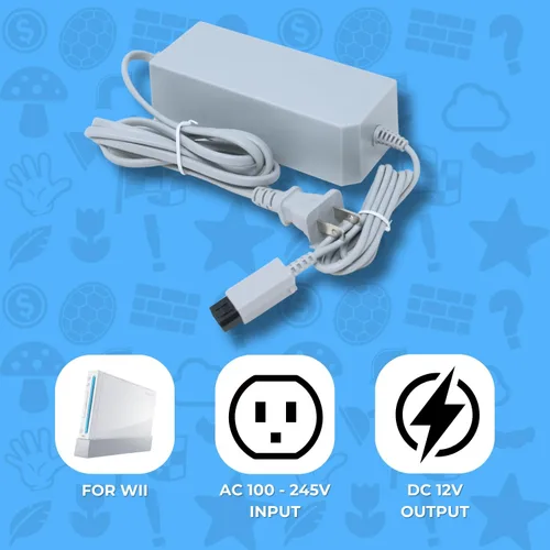 Vista 2 de Old Skool AC Power Adapter for Nintendo Wii Console