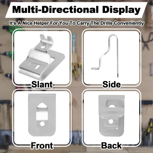 Vista 5 de Clips de cinturón de acero inoxidable para Dewalt - Juego de 10 ganchos para herramientas de taladro con tornillos para Dewalt N268241, compatibles