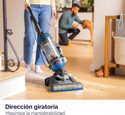 Vista 4 de Bissell CleanView - Aspiradora vertical giratoria con rebobinado automático del cable, herramienta TurboEraser para tapicería, cepillo de triple