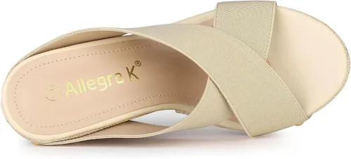 Vista 4 de Allegra K Sandalias de plataforma para mujer Oro M