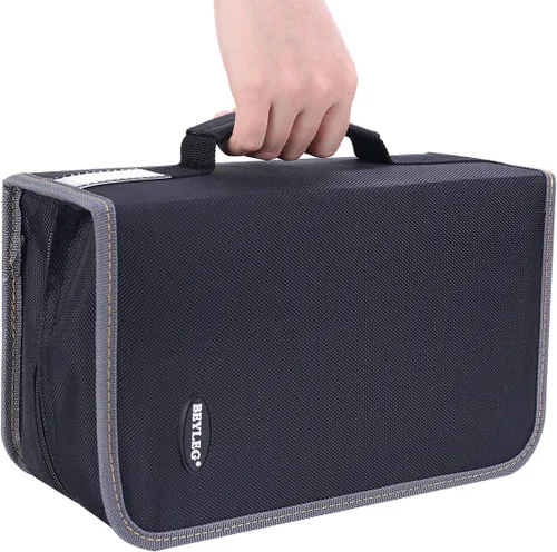 Vista 3 de Funda para CD y DVD, capacidad de 128 unidades, almacenamiento de DVD, soporte para discos de CD, estuche de CD, carteras VCD, estuche multimedia