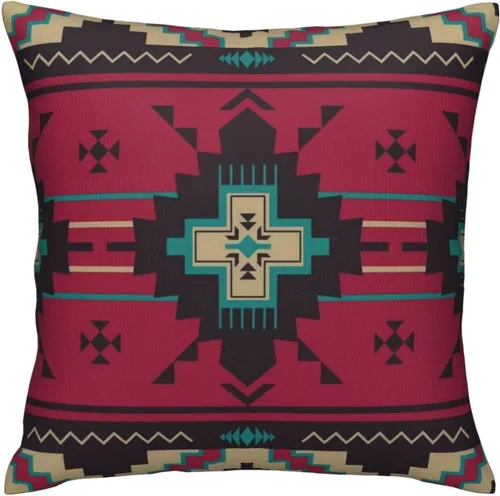 Vista 12 de IVSYCOF Fundas de almohada decorativas estilo sudoeste azteca para nativos americanos, funda de cojín cuadrado para sofá de casa, funda de cojín