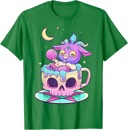 Vista 58 de Kawaii Pastel Goth Cute espeluznante Pentáculo Baphomet - Camiseta de cabra, Negro