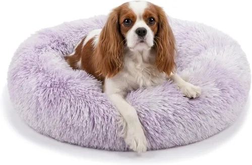 Vista 15 de Cama para perros pequeños, cama calmante para perros pequeños, antiansiedad, cama para cachorros, lavable a máquina, esponjosa, de lujo Verde militar
