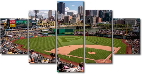 Vista 45 de Arte para pared, lienzo para estadio deportivo, arte para pared, diseño de campo de Wrigley en Chicago, pinturas de Chicago, impresiones sobre