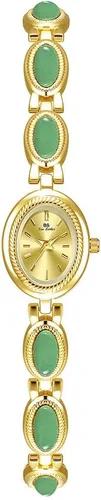 Vista 9 de CARLIEN Reloj de pulsera de cuarzo ovalado para mujer, de lujo, delicado, dorado, plateado, perla y números arábigos, fácil de leer, resistente al