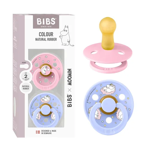 Vista 26 de Moomin x BIBS - Chupete de color, 0 a 6 meses, paquete de 2, redondo Marfil/rosa polvoriento