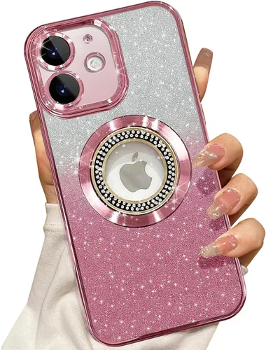 Vista 123 de Misscase Funda magnética con purpurina para iPhone 11 compatible con MagSafe, protección completa, delgada, a prueba de golpes, antiarañazos