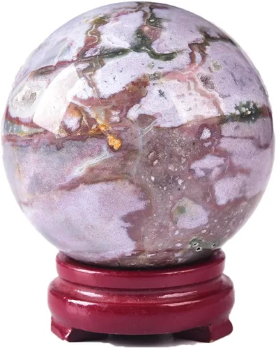 Vista 146 de JIC Gem Piedra Natural de Jaspe Africano Cristal de Curación Esfera Adivinación Bola de Piedra Preciosa, Feng Shui Reiki Aura Decoración