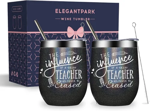 Vista 9 de ELEGANTPARK Regalos para profesoras para mujeres, taza de profesora de parte de estudiantes y profesores, regalos de agradecimiento para graduación