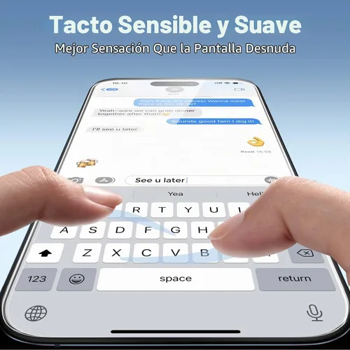 Vista 8 de UNBREAKcable Paquete de 3 protectores de pantalla para iPhone 15, vidrio templado doble a prueba de roturas [marco de instalación fácil]