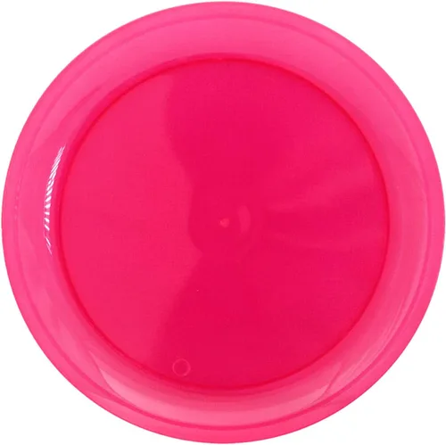 Vista 4 de Party Essentials Platos redondos de plástico duro para fiesta/postre de 6 pulgadas, rosa neón, 20