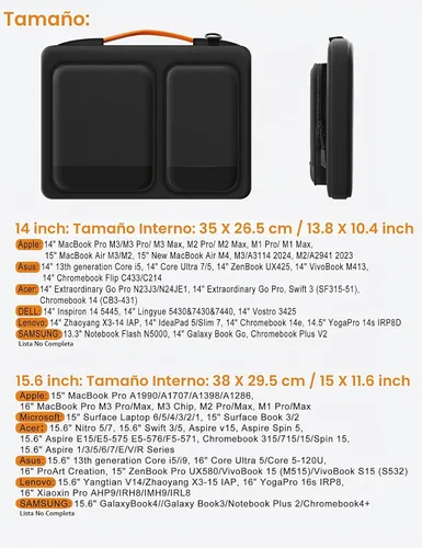 Vista 5 de Alfheim Funda para laptop de 15,6 a 16 pulgadas, protección de 360°, impermeable, a prueba de golpes, ligera, para MacBook Pro 16, compatible