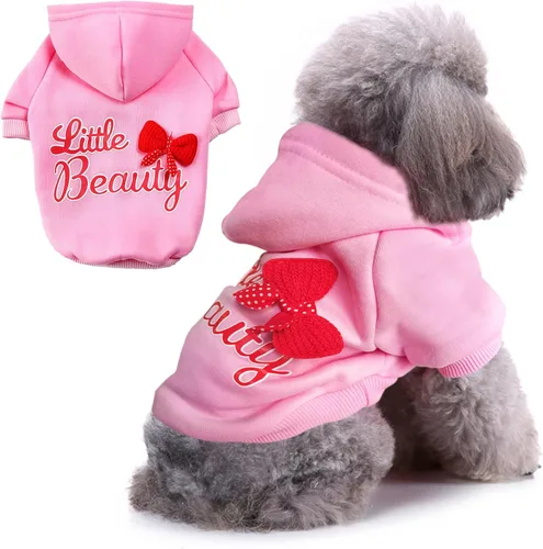Vista 7 de Jecikelon Sudaderas con capucha para perros de invierno con estampado, ropa cálida para perros pequeños, abrigo de chihuahua, ropa para cachorros