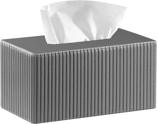 Vista 9 de Funda rectangular grande para caja de pañuelos con cinturón inferior, se adapta a 230 unidades Kleenex, moderno soporte dispensador de pañuelos