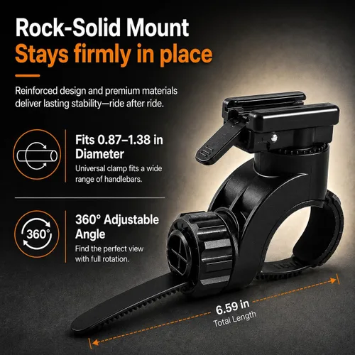 Vista 5 de BrightRoad 850 Lumens Front Bike Light, Rechargeable Bike Headlight with 7 Modes, MTB Bicycle Light for Night Riding, 85° Wide Beam, 650ft