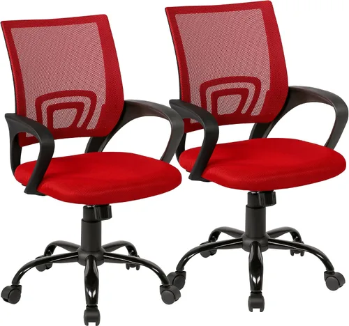 Vista 10 de PayLessHere Silla de Oficina para Computadora Ergonómica Económica Silla de Escritorio Ajustable Cómoda de Respaldo Medio de Trabajo con Ruedas