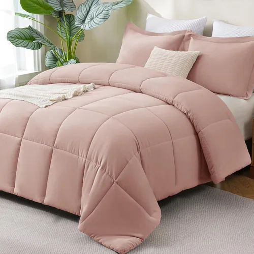 Vista 21 de CozyLux Juego de edredón Super King, juego de ropa de cama negro ceniza de 270GSM para todas las estaciones, juego de cama de 3 piezas cosidas