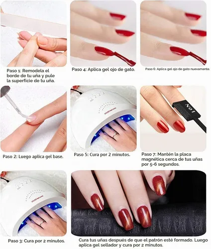 Vista 4 de Ideal Swan Juego de herramientas de esmalte de uñas magnético, esmalte de gel de ojo de gato 3D, herramienta de plástico de ojo de gato, ojo de gato